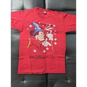 Vtg Walt Disney World Mickey Mouse Shirt Mens Large Red Made USA Disney Thrashed